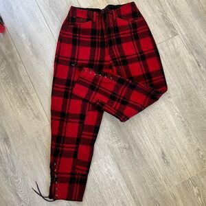 Banana Republic Red Plaid Wool Pants, Size 8